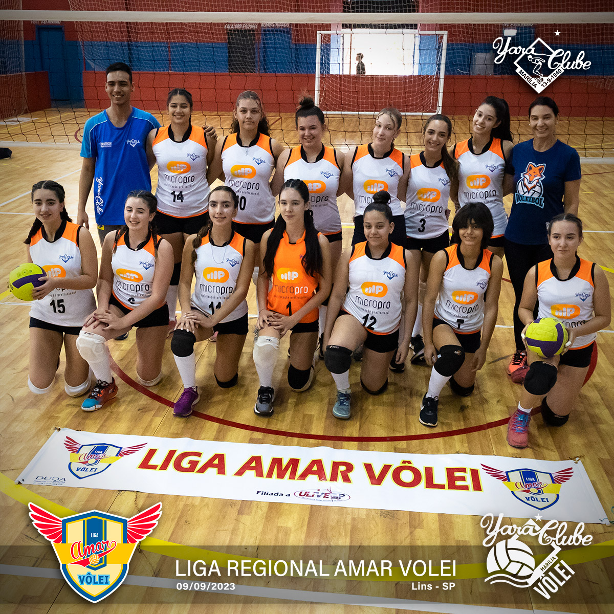 As meninas do Sub 16 do Vôlei estão participando da Liga Amar e se classificaram para a grande Final